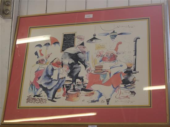 Large framed cartoon(-)